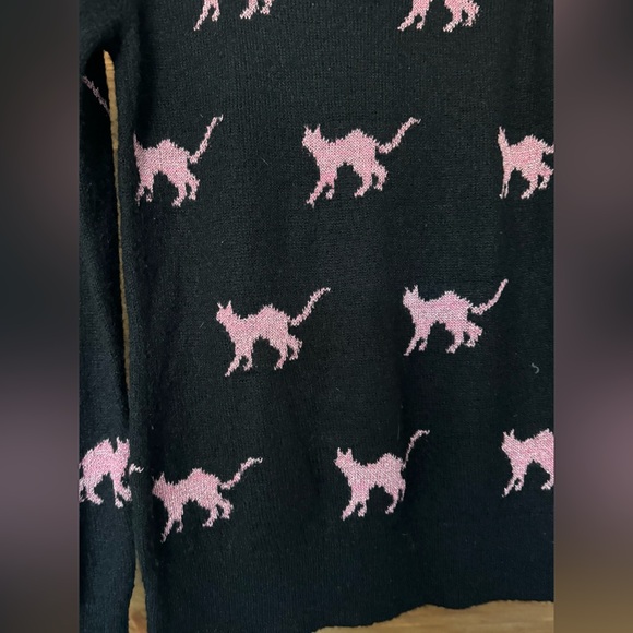 Wildfox metallic cat sweater - size M white label cats - Picture 9 of 9